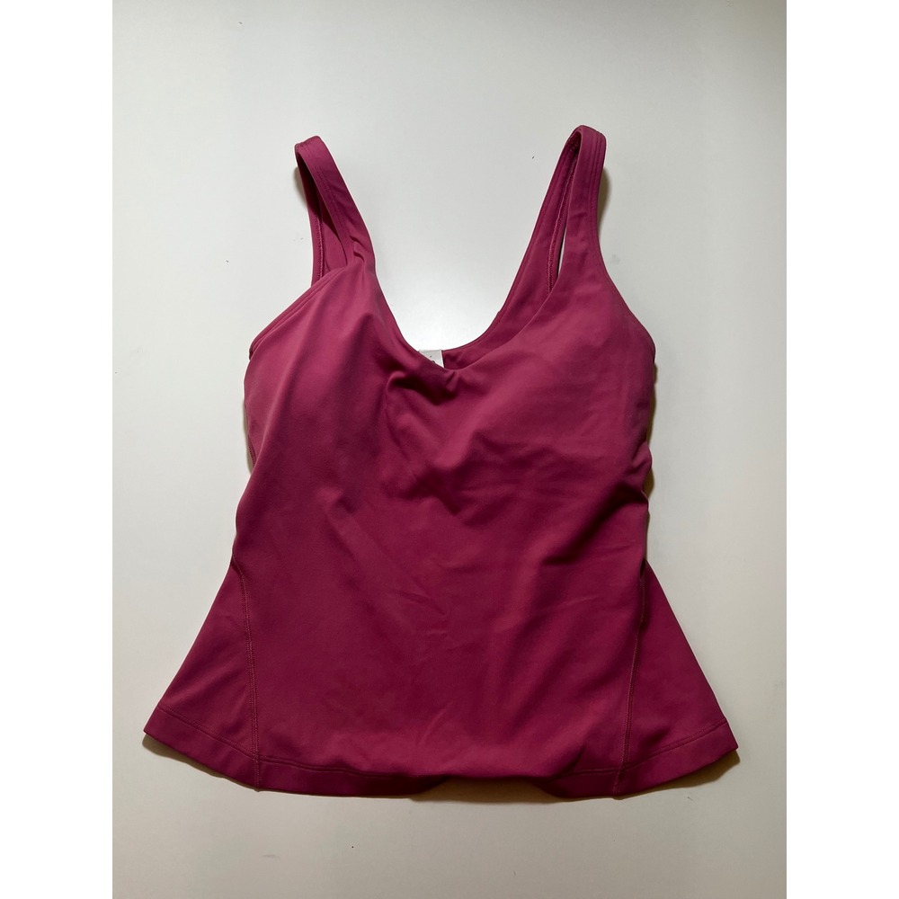 Lululemon Womens Shelf Bra Tank Top 2 Pink Scoop Neck Athletic Running Camisole
